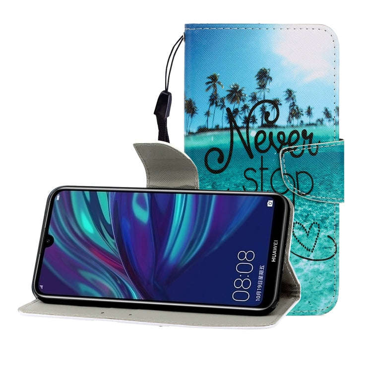 Colored Drawing Horizontal Flip Leather Case with Holder & Card Slot & Wallet, For Huawei P Smart...