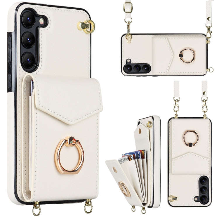 Ring Holder RFID Card Slot Phone Case with Long Lanyard, For iPhone 14, For iPhone 14 Plus, For i...