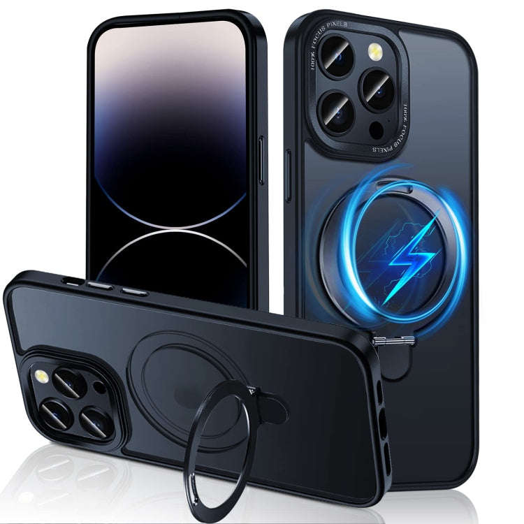 3 in 1 Skin Feel MagSafe Holder Phone Case, For iPhone 14 Pro Max, For iPhone 14 Pro, For iPhone ...