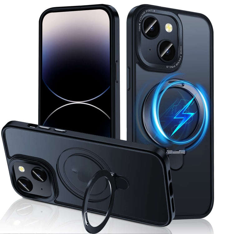 3 in 1 Skin Feel MagSafe Holder Phone Case, For iPhone 14 Pro Max, For iPhone 14 Pro, For iPhone ...