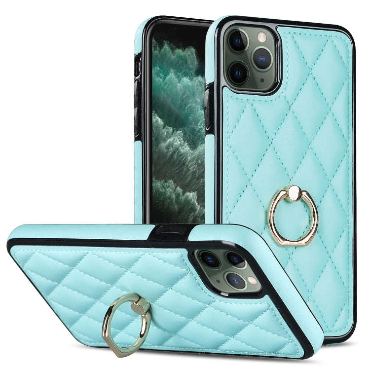 Rhombic PU Leather Phone Case with Ring Holder, For iPhone 11 Pro, For iPhone 11 Pro Max, For iPh...