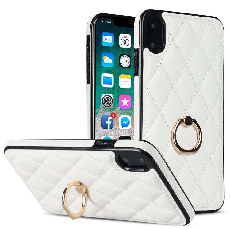 Rhombic PU Leather Phone Case with Ring Holder, For iPhone 11 Pro, For iPhone 11 Pro Max, For iPh...
