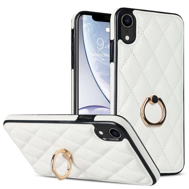 Rhombic PU Leather Phone Case with Ring Holder, For iPhone 11 Pro, For iPhone 11 Pro Max, For iPh...