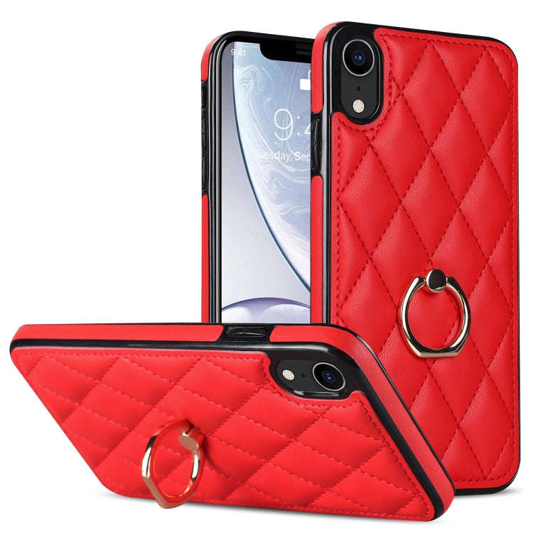 Rhombic PU Leather Phone Case with Ring Holder, For iPhone 11 Pro, For iPhone 11 Pro Max, For iPh...