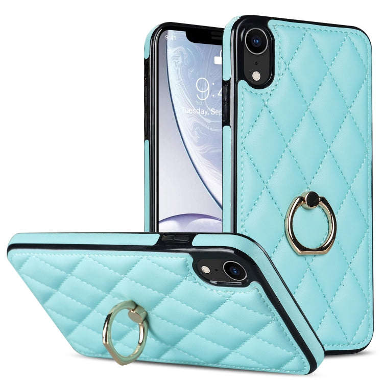 Rhombic PU Leather Phone Case with Ring Holder, For iPhone 11 Pro, For iPhone 11 Pro Max, For iPh...