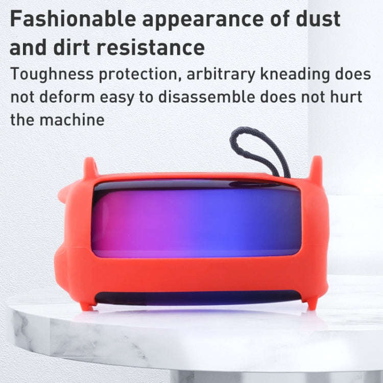 Colorful Light Effect Bluetooth Speaker Silicone Case with Shoulder Strap, For JBL Pulse 5 Black,...