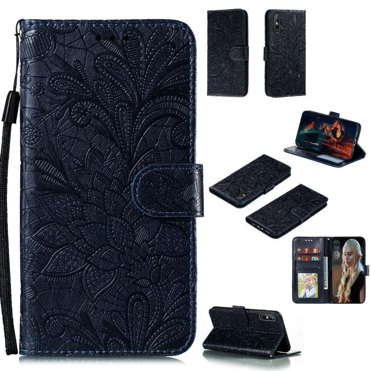 Lace Flower Embossing Pattern Horizontal Flip Leather Case , with Holder & Card Slots & Wallet & ...