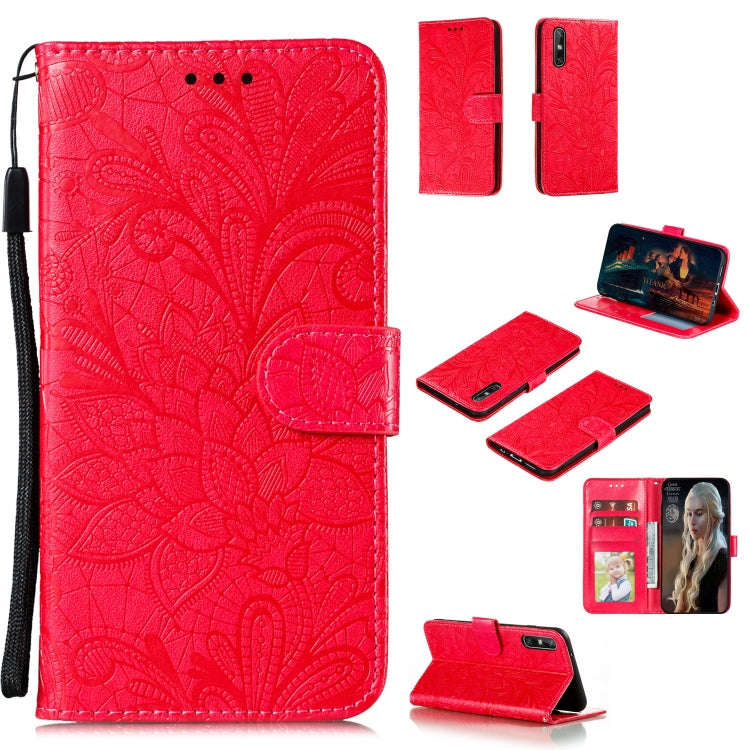 Lace Flower Embossing Pattern Horizontal Flip Leather Case , with Holder & Card Slots & Wallet & ...