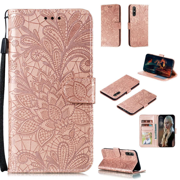 Lace Flower Embossing Pattern Horizontal Flip Leather Case , with Holder & Card Slots & Wallet & ...