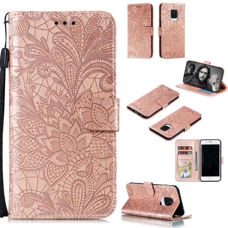 Lace Flower Embossing Pattern Horizontal Flip Leather Case , with Holder & Card Slots & Wallet & ...