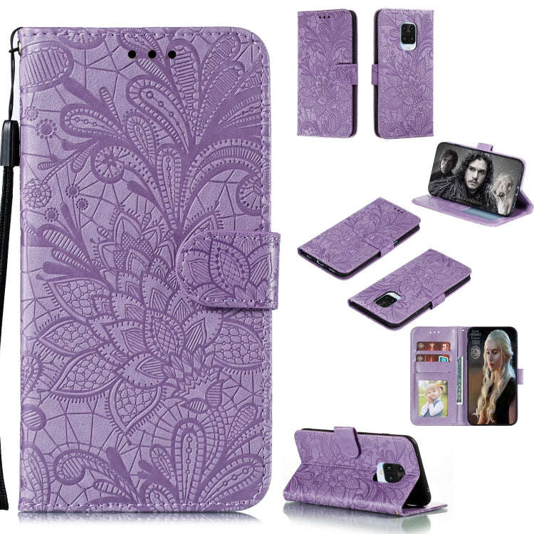 Lace Flower Embossing Pattern Horizontal Flip Leather Case , with Holder & Card Slots & Wallet & ...