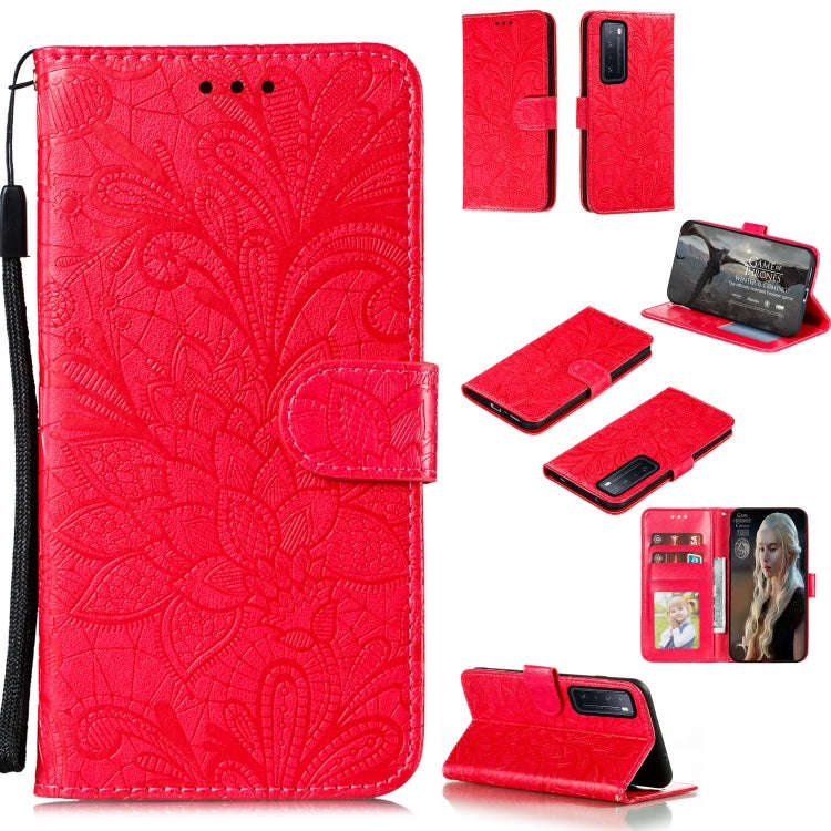Lace Flower Embossing Pattern Horizontal Flip Leather Case , with Holder & Card Slots & Wallet & ...
