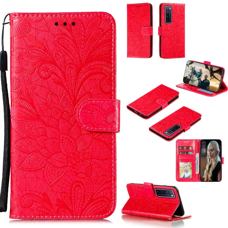Lace Flower Embossing Pattern Horizontal Flip Leather Case , with Holder & Card Slots & Wallet & ...