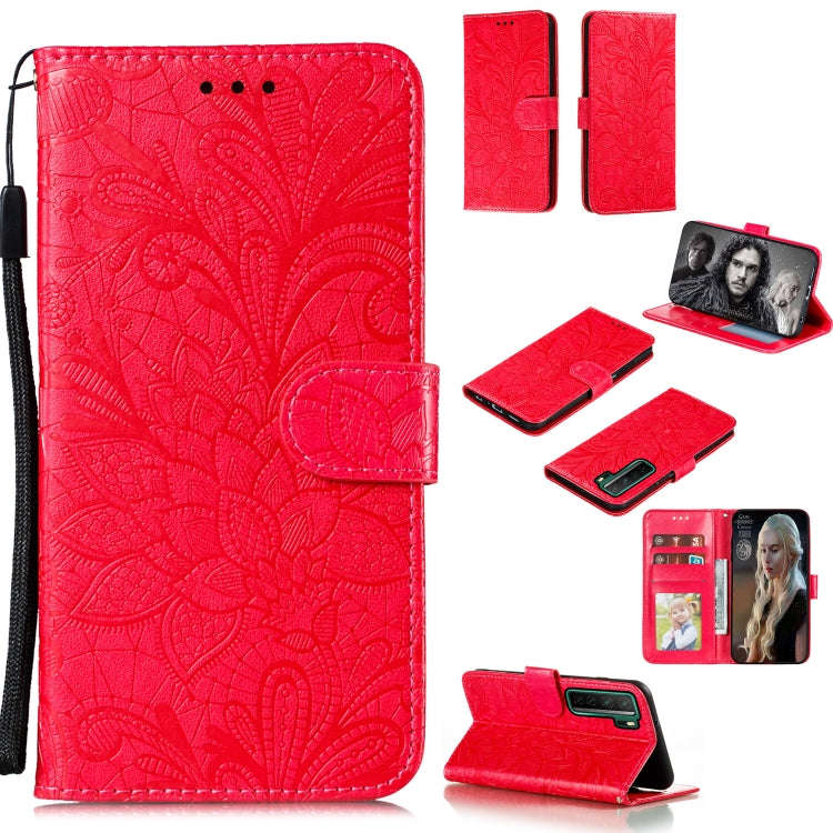 Lace Flower Embossing Pattern Horizontal Flip Leather Case , with Holder & Card Slots & Wallet & ...