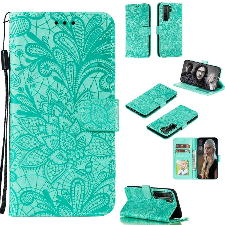 Lace Flower Embossing Pattern Horizontal Flip Leather Case , with Holder & Card Slots & Wallet & ...