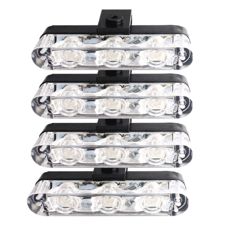 4 in 1 Car 12LEDs Grille Flash Lights Warning Lights with Wireless Remote Control, Red, Red White...