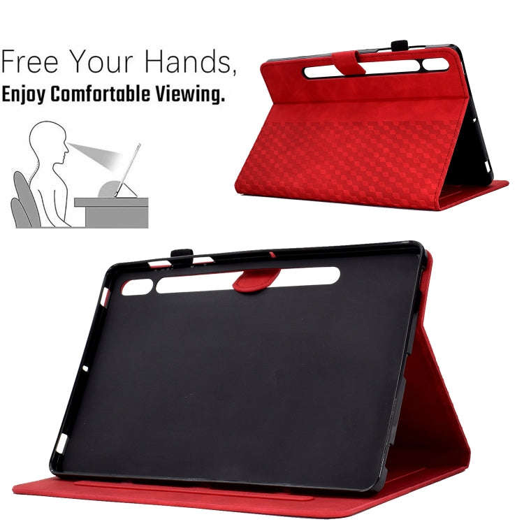 For Samsung Galaxy Tab S7 T870 / S8 X700 Rhombus Embossed Leather Smart Tablet Case, For Samsung ...