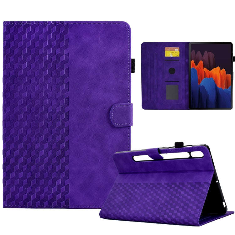 For Samsung Galaxy Tab S7 T870 / S8 X700 Rhombus Embossed Leather Smart Tablet Case, For Samsung ...