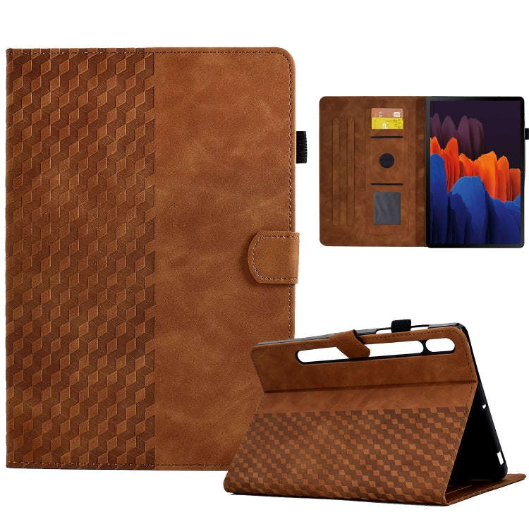 For Samsung Galaxy Tab S7 T870 / S8 X700 Rhombus Embossed Leather Smart Tablet Case, For Samsung ...