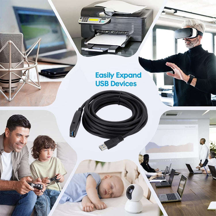 USB 3.0 Male to Female Data Sync Super Speed Extension Cable, Length:10m, 10m