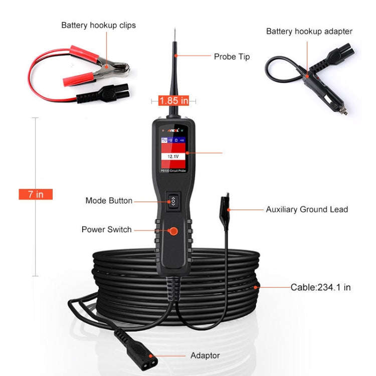 Ancel PB100 12V / 24V Car Electrical Circuit Tester Probe Diagnostic Tool, PB100