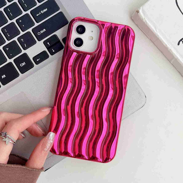 Plating 3D Water Wave Texture Phone Case, For iPhone 14 Pro Max, For iPhone 14 Pro, For iPhone 14...