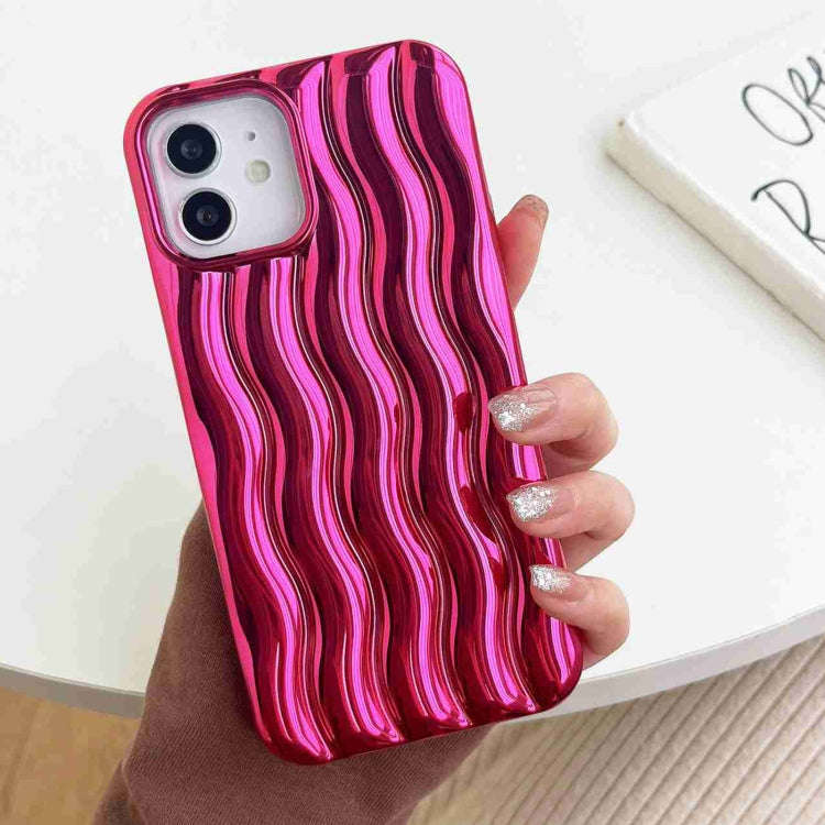Plating 3D Water Wave Texture Phone Case, For iPhone 14 Pro Max, For iPhone 14 Pro, For iPhone 14...