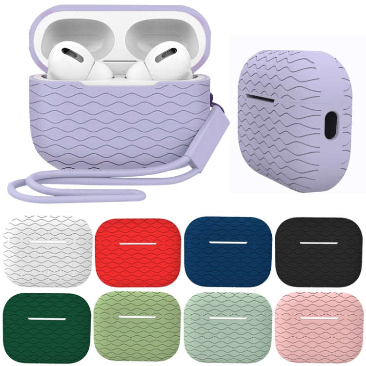 Wave Pattern Silicone Earphone Case, For AirPods Pro 2