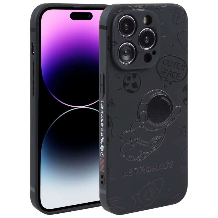 Astronaut Pattern Silicone Straight Edge Phone Case, For iPhone 14, For iPhone 14 Plus, For iPhon...