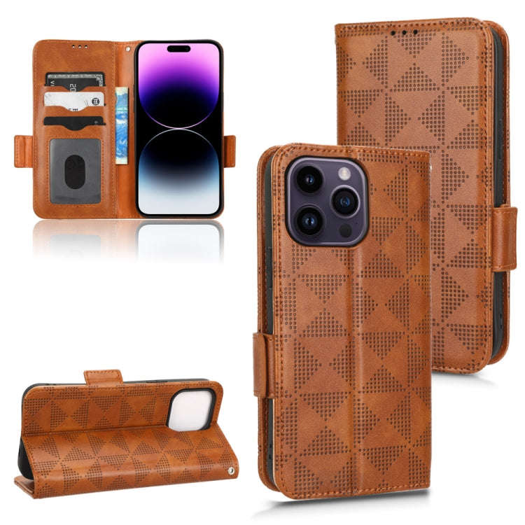 Symmetrical Triangle Leather Phone Case, For iPhone 14 Pro Max, For iPhone 14 Pro, For iPhone 14,...