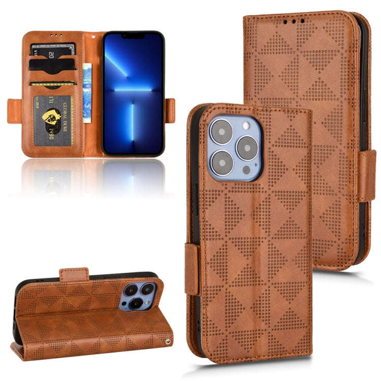Symmetrical Triangle Leather Phone Case, For iPhone 14 Pro Max, For iPhone 14 Pro, For iPhone 14,...