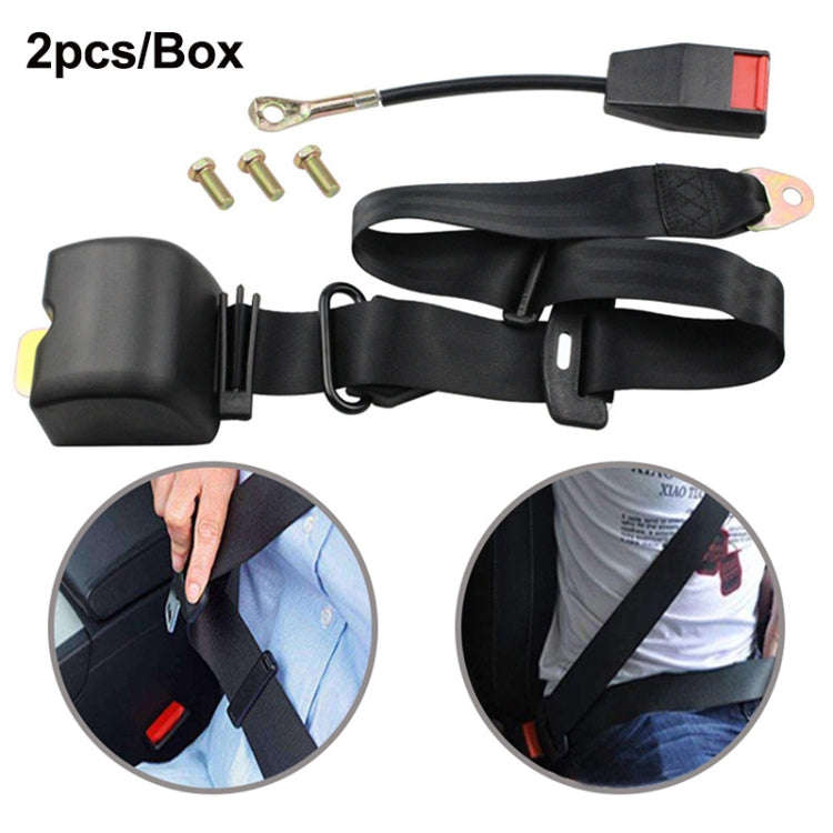 2pcs/Box Car Driver Seat Belt Three-point Automatic Retractable Seat Belt, Three-point Seat Belt