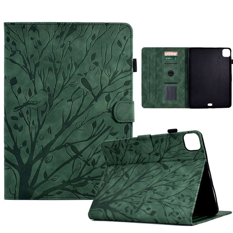 Fortune Tree Pressure Flower PU Tablet Case with Wake-up / Sleep Function, For iPad 10.2 2019 202...