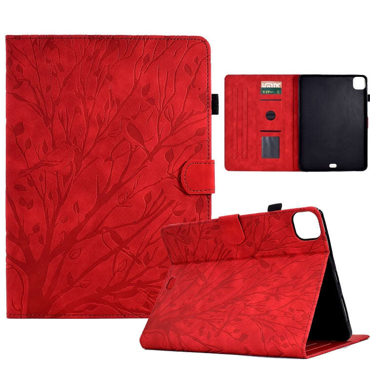 Fortune Tree Pressure Flower PU Tablet Case with Wake-up / Sleep Function, For iPad 10.2 2019 202...