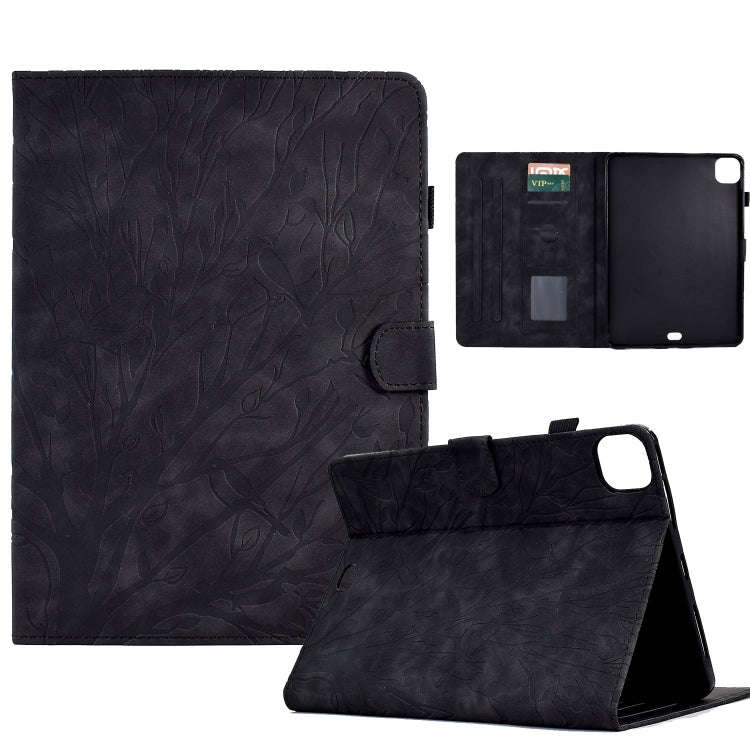 Fortune Tree Pressure Flower PU Tablet Case with Wake-up / Sleep Function, For iPad 10.2 2019 202...