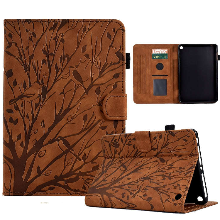 Fortune Tree Pressure Flower PU Tablet Case with Wake-up / Sleep Function, For iPad 10.2 2019 202...