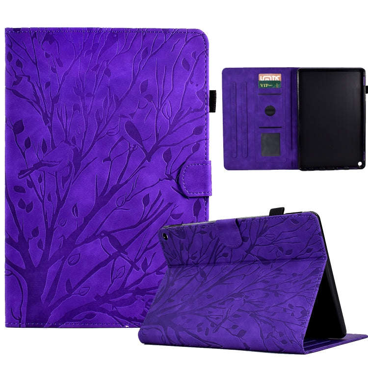 Fortune Tree Pressure Flower PU Tablet Case with Wake-up / Sleep Function, For iPad 10.2 2019 202...