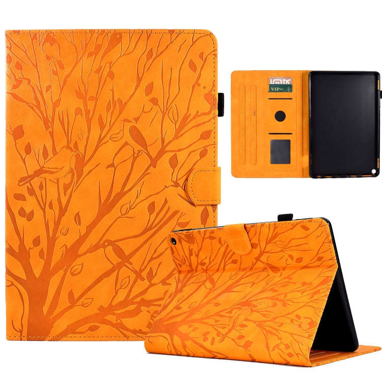 Fortune Tree Pressure Flower PU Tablet Case with Wake-up / Sleep Function, For iPad 10.2 2019 202...