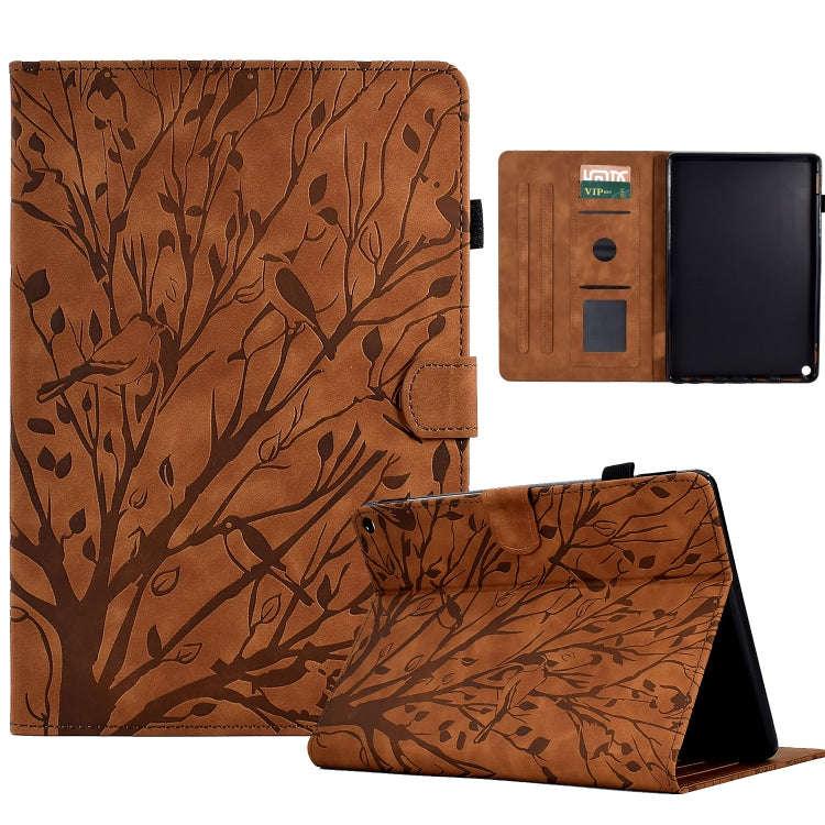 Fortune Tree Pressure Flower PU Tablet Case with Wake-up / Sleep Function, For iPad 10.2 2019 202...
