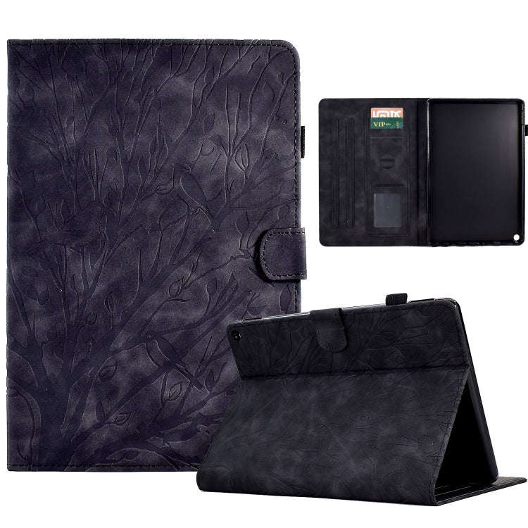 Fortune Tree Pressure Flower PU Tablet Case with Wake-up / Sleep Function, For iPad 10.2 2019 202...
