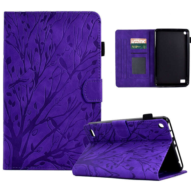 Fortune Tree Pressure Flower PU Tablet Case with Wake-up / Sleep Function, For iPad 10.2 2019 202...