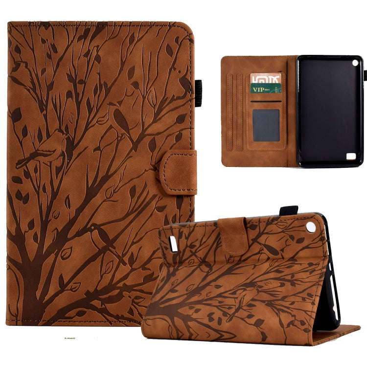 Fortune Tree Pressure Flower PU Tablet Case with Wake-up / Sleep Function, For iPad 10.2 2019 202...