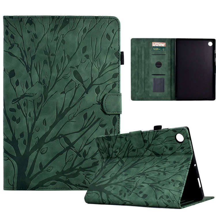 Fortune Tree Pressure Flower PU Tablet Case with Wake-up / Sleep Function, For Lenovo Tab M9, For...