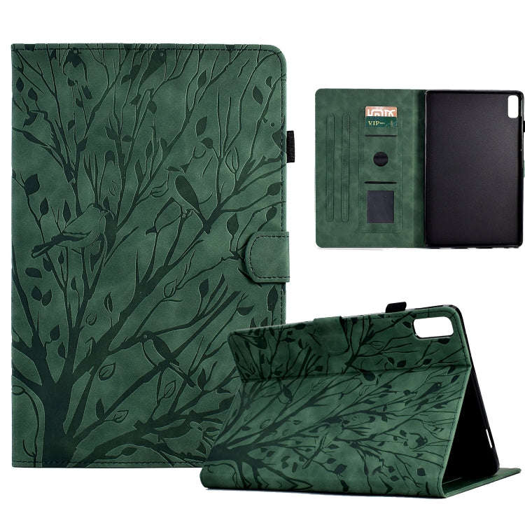 Fortune Tree Pressure Flower PU Tablet Case with Wake-up / Sleep Function, For Lenovo Tab M9, For...