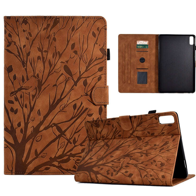 Fortune Tree Pressure Flower PU Tablet Case with Wake-up / Sleep Function, For Lenovo Tab M9, For...