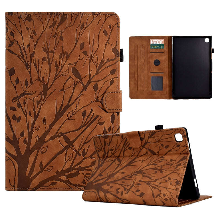 Fortune Tree Pressure Flower PU Tablet Case with Wake-up / Sleep Function, For Samsung Galaxy Tab...