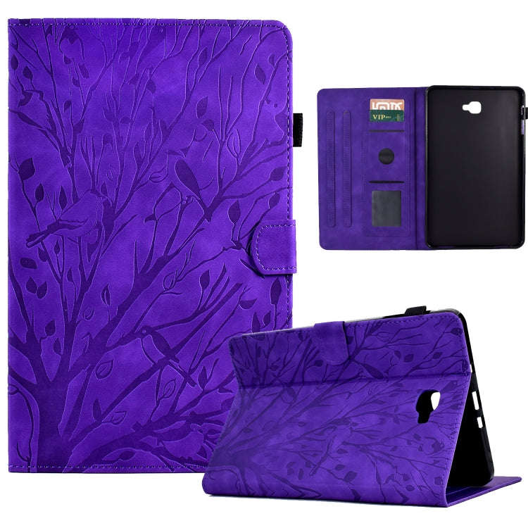 Fortune Tree Pressure Flower PU Tablet Case with Wake-up / Sleep Function, For Samsung Galaxy Tab...