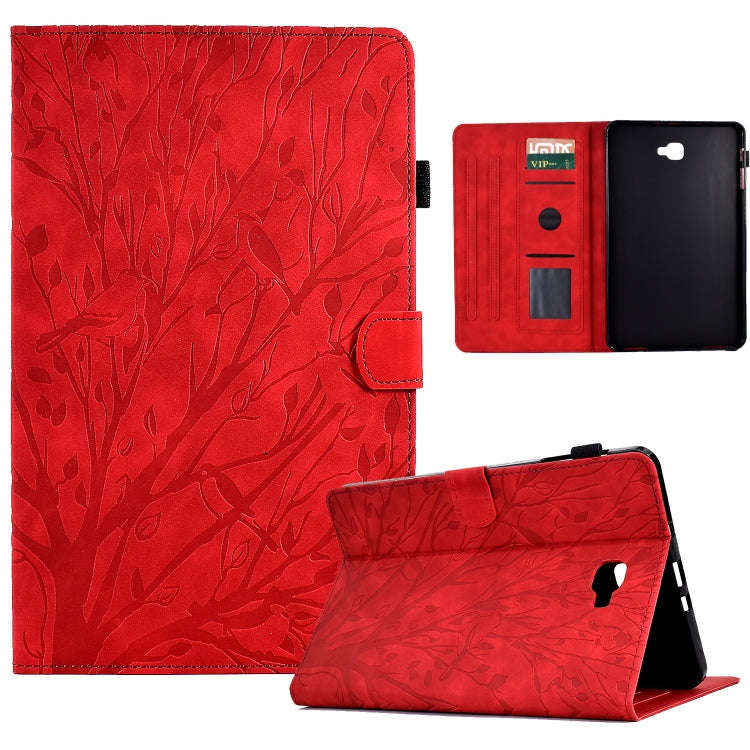 Fortune Tree Pressure Flower PU Tablet Case with Wake-up / Sleep Function, For Samsung Galaxy Tab...