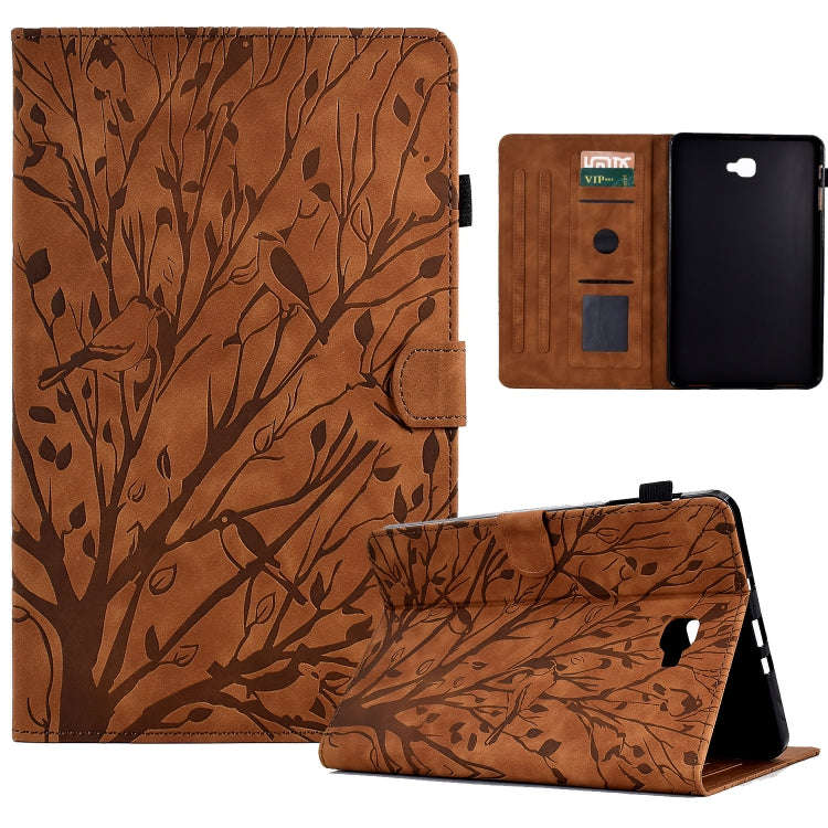 Fortune Tree Pressure Flower PU Tablet Case with Wake-up / Sleep Function, For Samsung Galaxy Tab...