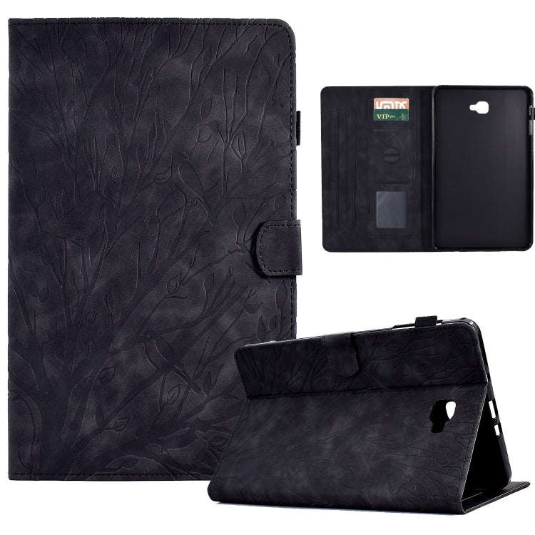 Fortune Tree Pressure Flower PU Tablet Case with Wake-up / Sleep Function, For Samsung Galaxy Tab...
